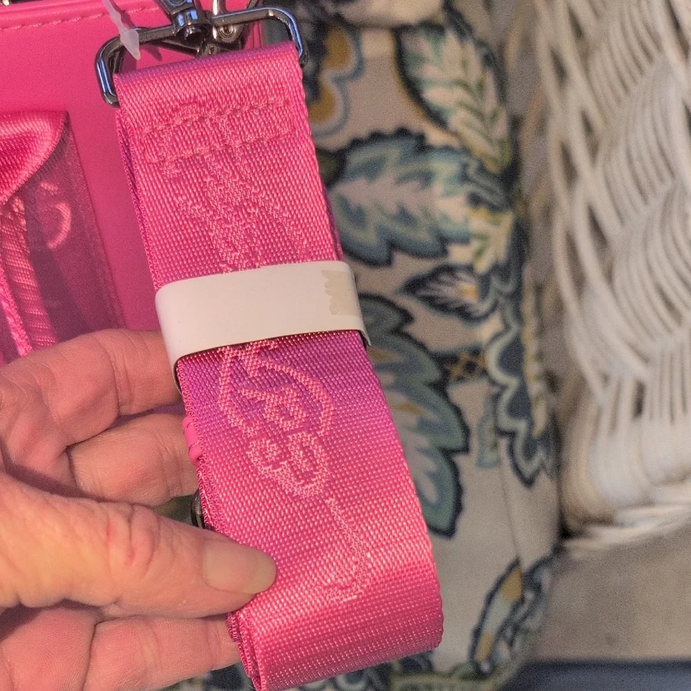 Ed Hardy Pink Embossed Tote With Shoulder Strap NWT